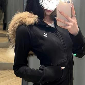 拉链开衫加绒夹克修身显瘦上衣女