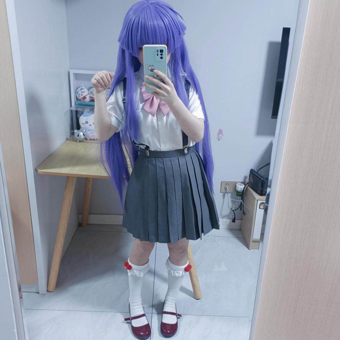 夏装正统学生水手服短裙百褶裙短袖衬衫套装高腰日系JK制服背带裙