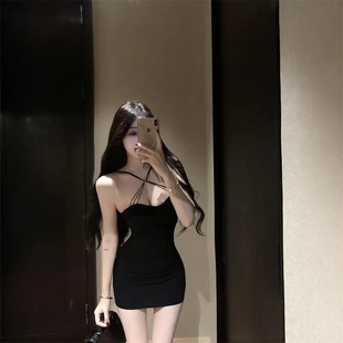 失效药丸【一眼惊艳】黑色性感气质贵感御姐风性感连衣裙自带胸垫