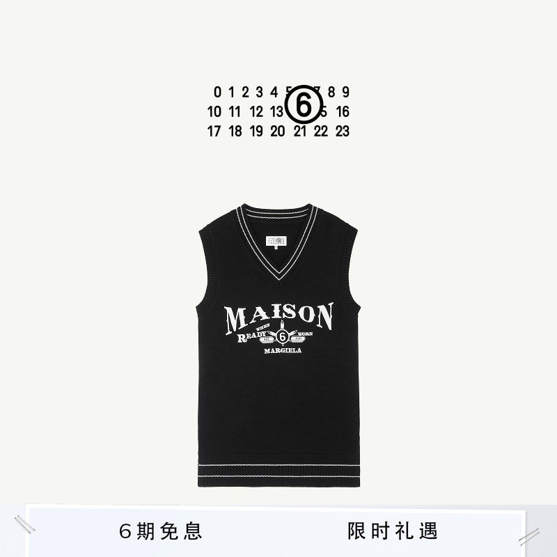 MM6无袖V领宽松色连衣裙