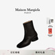 Maison Margiela马吉拉黑色Tabi分趾羊皮革中筒靴子3cm通勤皮鞋