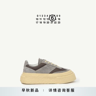 增高鞋 早秋新品 MM6厚底撞色徽標休閑通勤單鞋 子 淺口運動鞋