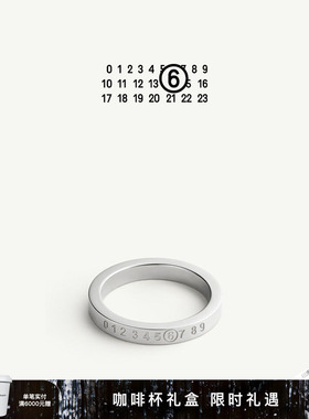 [礼物]MM6小众设计数字Logo简约窄型戒指指环高级感情侣对戒首饰