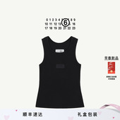 MM6数字标签U形领无袖 早春新品 黑色休闲简约运动背心吊带上衣