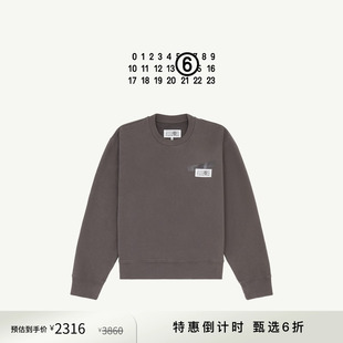 MM6长袖 首降 圆领数字标签休闲通勤宽松卫衣情侣上衣 新季
