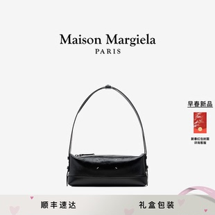 [早春新品]MaisonMargiela马吉拉四角缝线黑色休闲单肩包腋下包