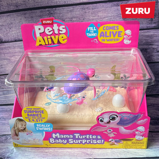 正版 乌龟电动仿真男女孩玩具动物 ZURU佩特宠物海龟历险记会游泳