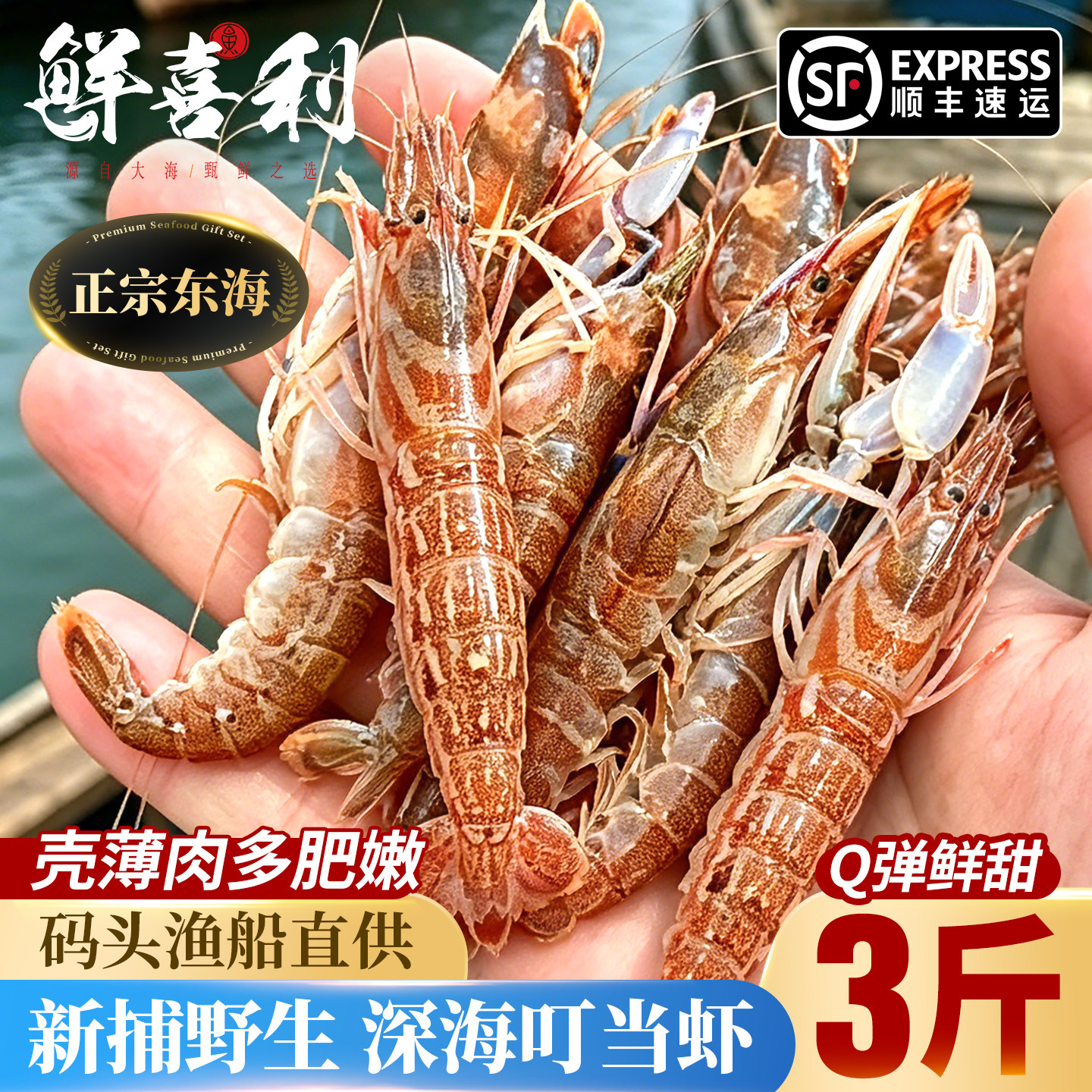 3斤【当季新捕台州叮当虾】