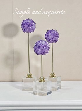 摆件玄关黄铜水晶轻奢