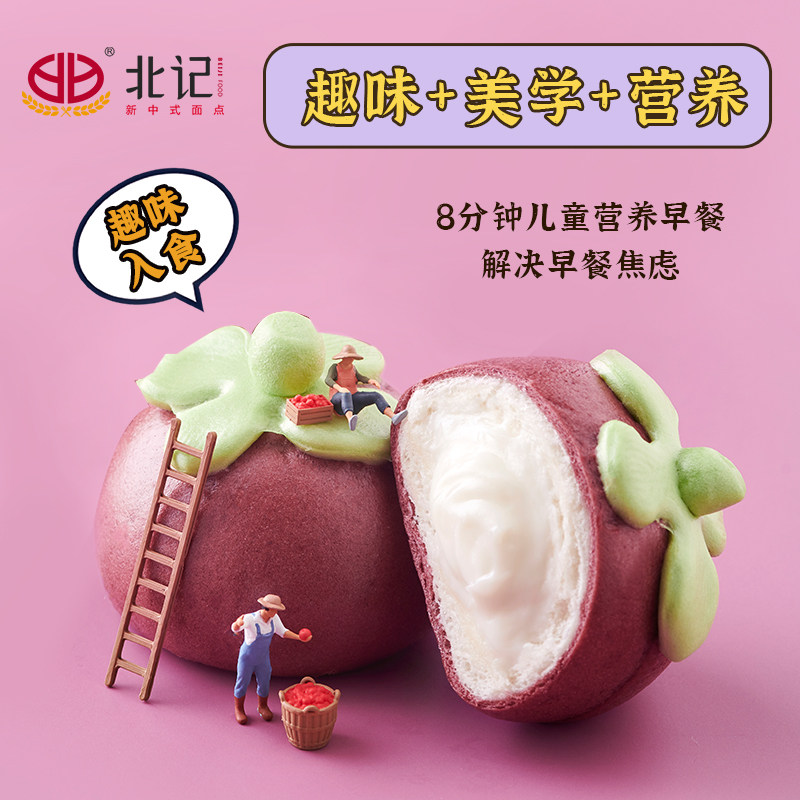 北记山竹包儿童馒头早餐半成品营养卡通包子速食面点冷冻夹心面包