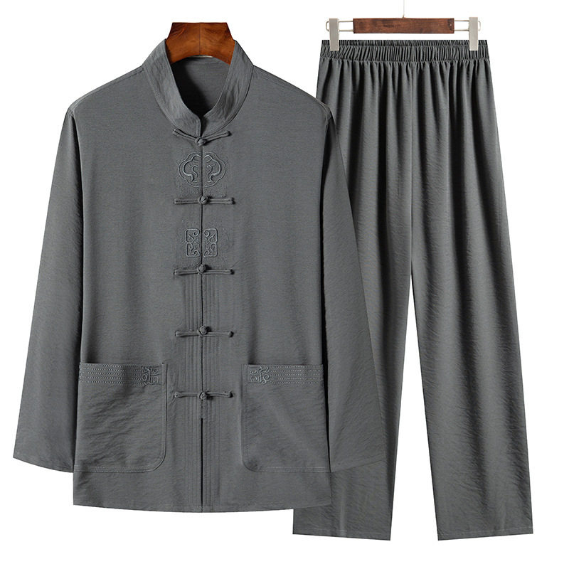 汉服男唐装长袖棉麻薄款功夫武术表演茶艺太极瑜伽禅修居士服套装,男装,唐装,淘宝优惠券,粉丝福利购,淘宝优惠卷