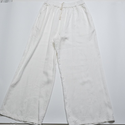 JCC STUDIO日系全棉斜纹棉宽松系带松紧腰直筒休闲裤W68-106L102