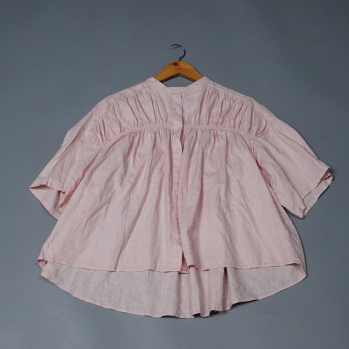 JCC studio日系全亚麻司马克缩褶淑女风衬衫B130L62-72