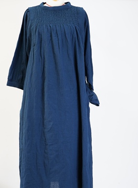 JCC STUDIO日系棉纶混纺宽松休闲圆领长袖衬衫女