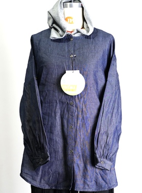 JCC STUDIO日系连帽衫牛仔外套衬衫女宽松休闲百搭上衣