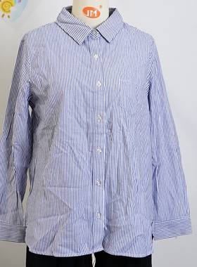 JCC STUDIO日系外贸全棉条纹宽松休闲百搭通勤衬衫