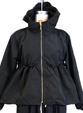 JCC STUDIO日系外贸淑女风花边宽松休闲春秋连帽外套风衣