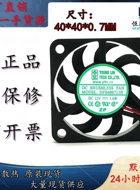 全新原装台湾永林兴 4厘米 12V 1.6W 4007超薄风扇 DFB400712H