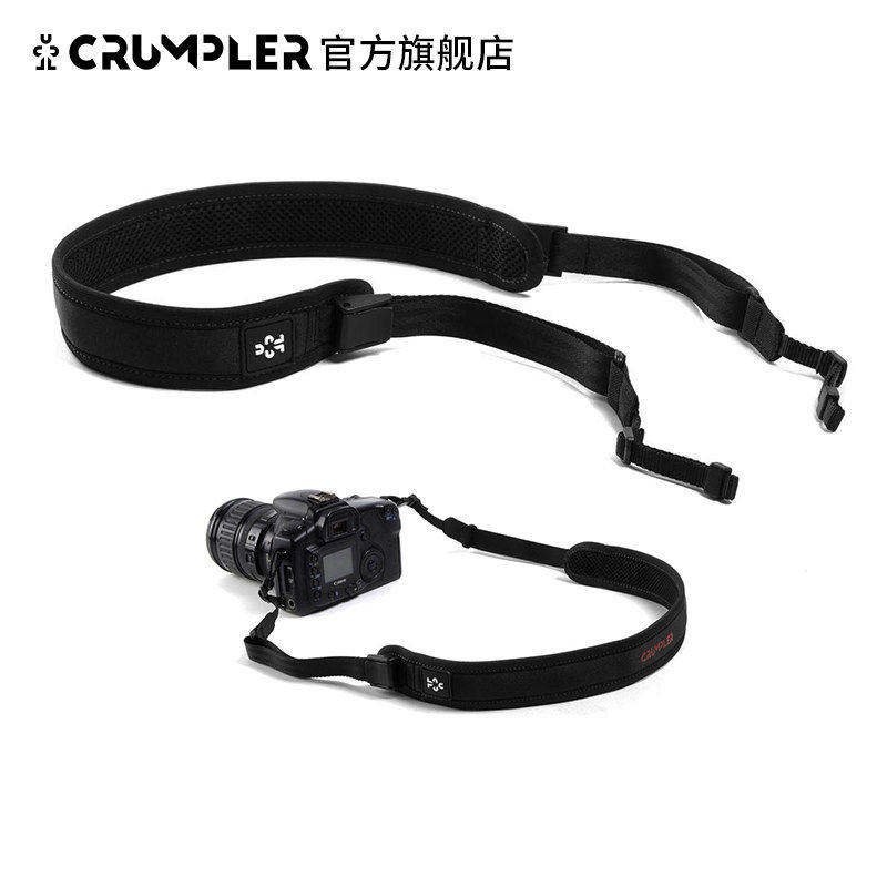 crumpler 黑色相机背带简约精致拍立得佳能索尼单反减压斜跨肩带