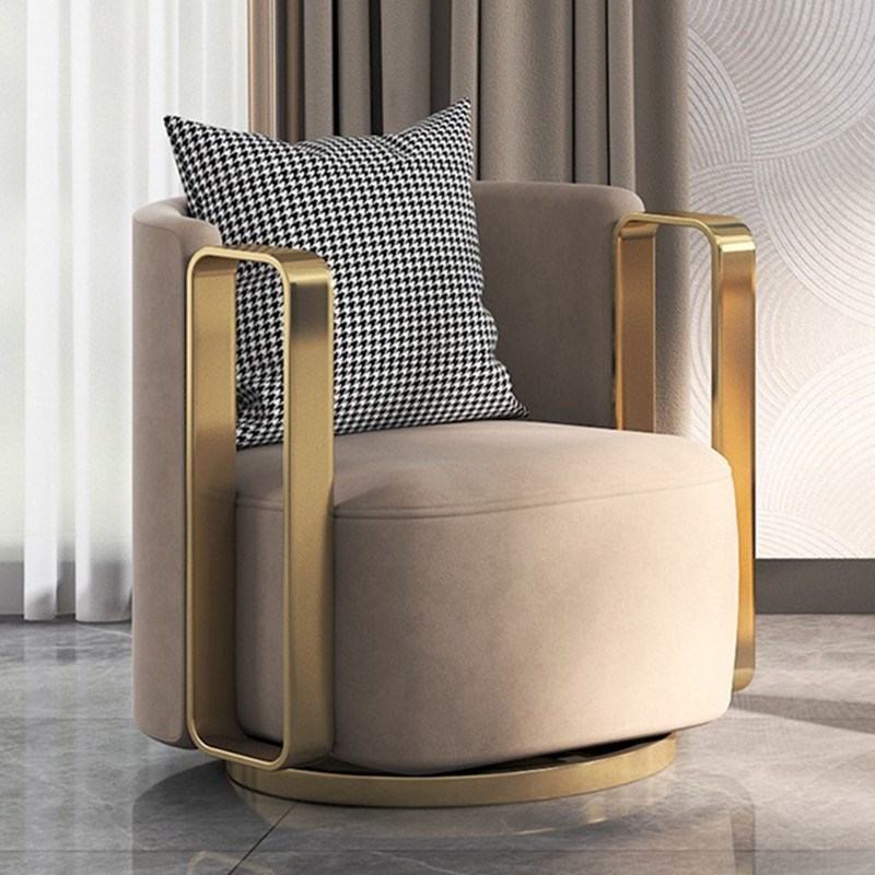 轻奢单人沙发椅北欧客厅可旋转懒人椅网红咖啡厅椅现代简约皮革椅