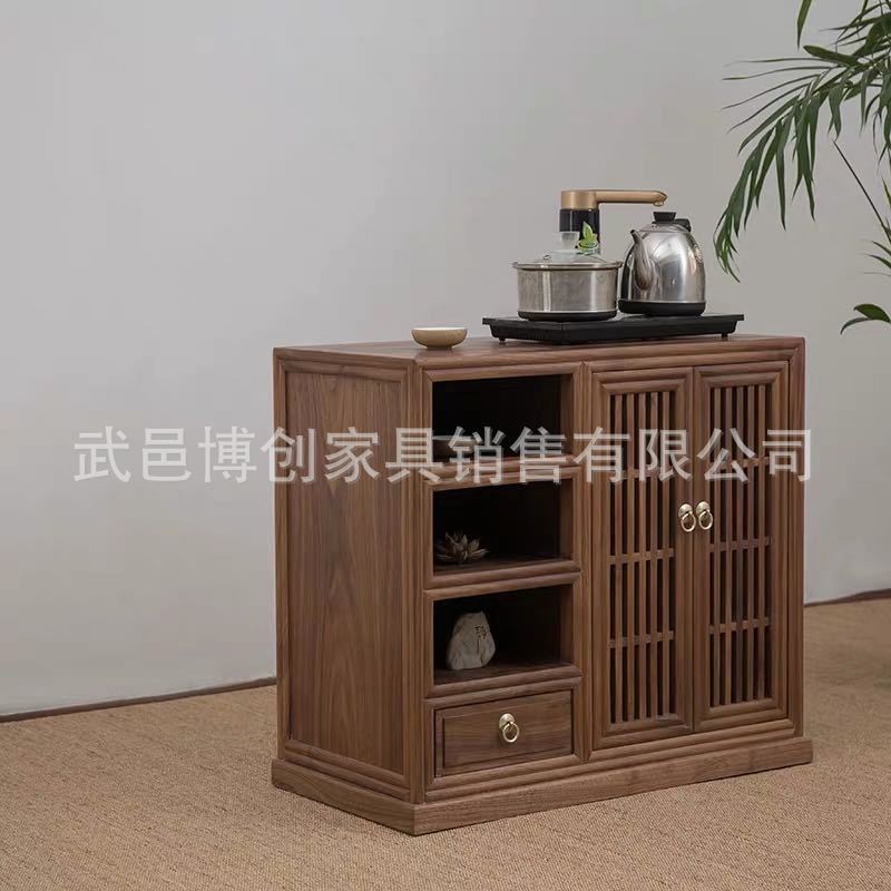 北方老榆木茶水柜餐边柜子客厅茶水台茶叶柜一体茶边柜实木置物柜