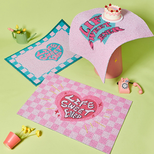 左咸敦道甜蜜入口系列丝圈可裁剪地垫入户门门口进门脚垫子防滑