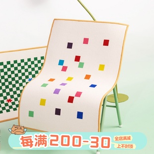 左咸敦道棋盘格地垫卧室浴室防滑地垫床边毯垫子成品卡通可爱家用