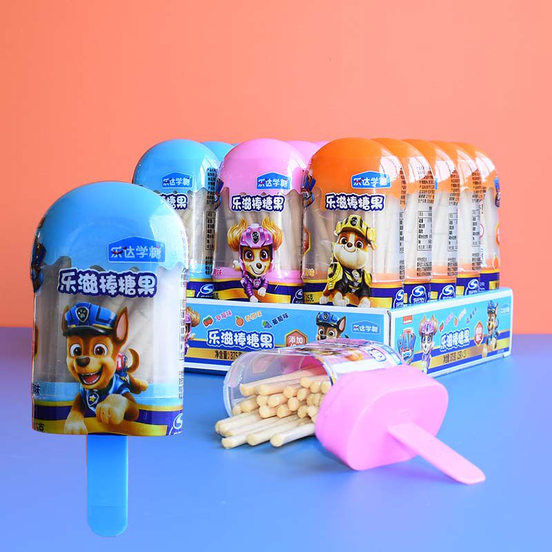 乐达学糖汪汪队乐滋棒糖果维c吸管糖吸吸乐宝宝休闲零食雪糕造型
