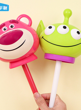 草莓熊超大棒棒糖三眼仔儿童玩具糖果零食幼儿园分享小礼物生日
