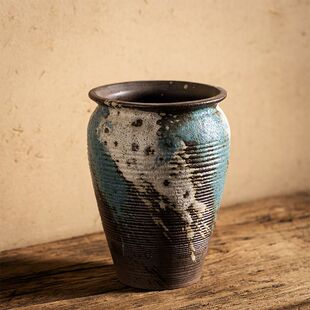 多肉花盆陶瓷简约粗陶捏花手绘创意个性造型家用阳台透气专用盆盆