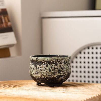 多肉网红花盆陶瓷仿古室内简约粗陶创意个性造型桌面透气有孔装饰