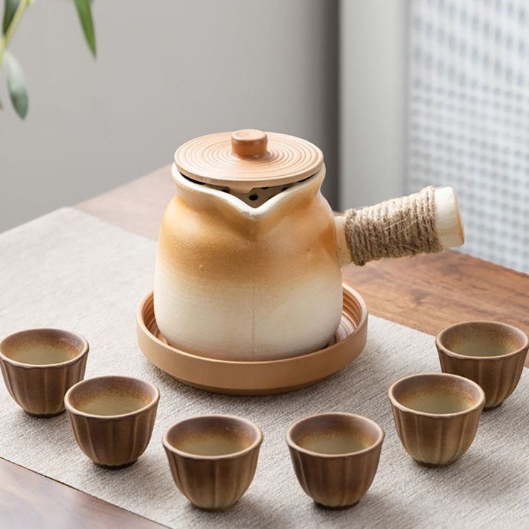 罐罐壶可明火干烧围炉煮茶便携包炒茶大容量烤奶罐煮茶壶陶瓷户外