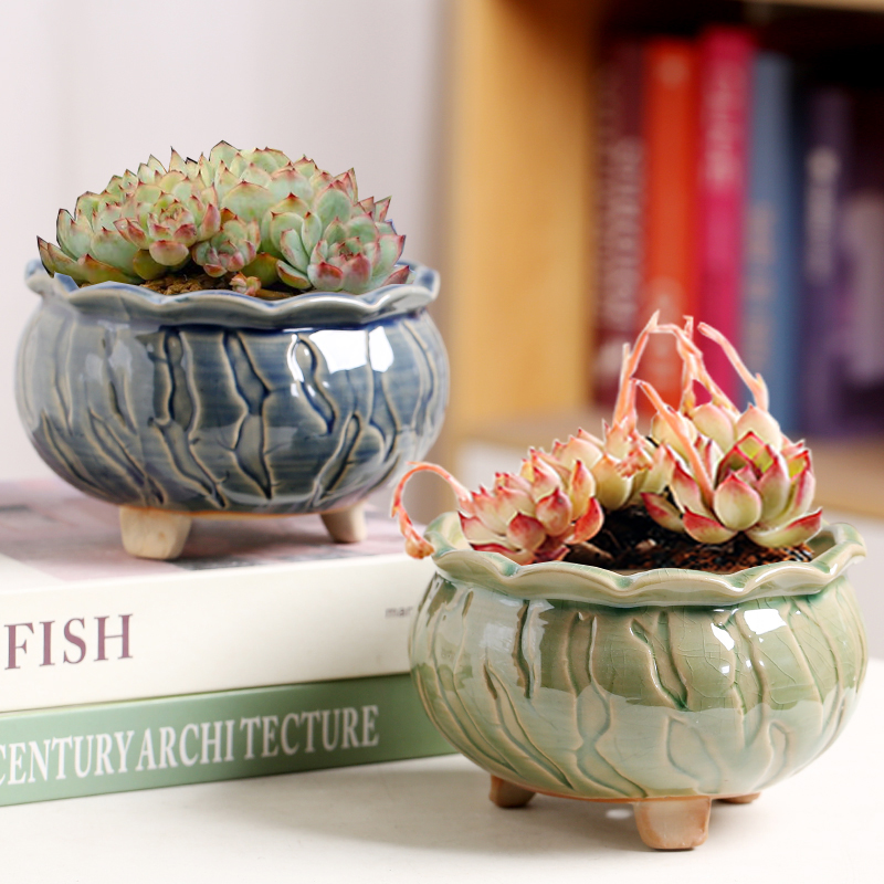 多肉花盆爆裂大群生拼盘荷口陶瓷特价清仓简约冰裂桌面创意个性,鲜花速递/花卉仿真/绿植园艺,花盆,淘宝优惠券,粉丝福利购,淘宝优惠卷