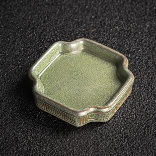 陶瓷多肉花会托盘创意底盘接水盘创意莲花四方圆形底座