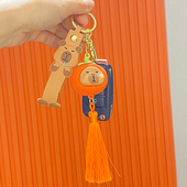 卡皮巴拉流苏可爱款 汽车挂坠钥匙扣滴胶PVC软胶挂饰钥匙扣包包你