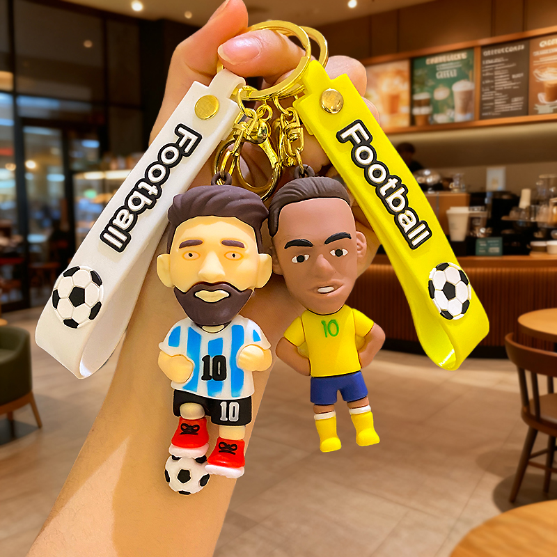 足球C罗梅西钥匙扣世界杯明星球衣公仔钥匙扣球迷小礼品足球挂件