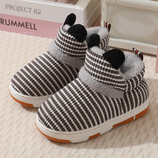 冬天儿童棉拖鞋女童短靴宝宝棉鞋男加厚4中小童3防滑5保暖2岁加绒