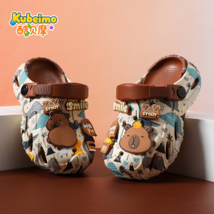 卡皮巴拉儿童洞洞鞋男童拖鞋2026夏季新款防滑软底外穿凉拖鞋卡通