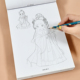 儿童描摹画本简笔画美少女古风人物漫画涂色本线稿临摹学画绘画本