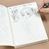 儿童描摹画本简笔画古风人物公主动漫画入门临摹学画画4 6岁手绘