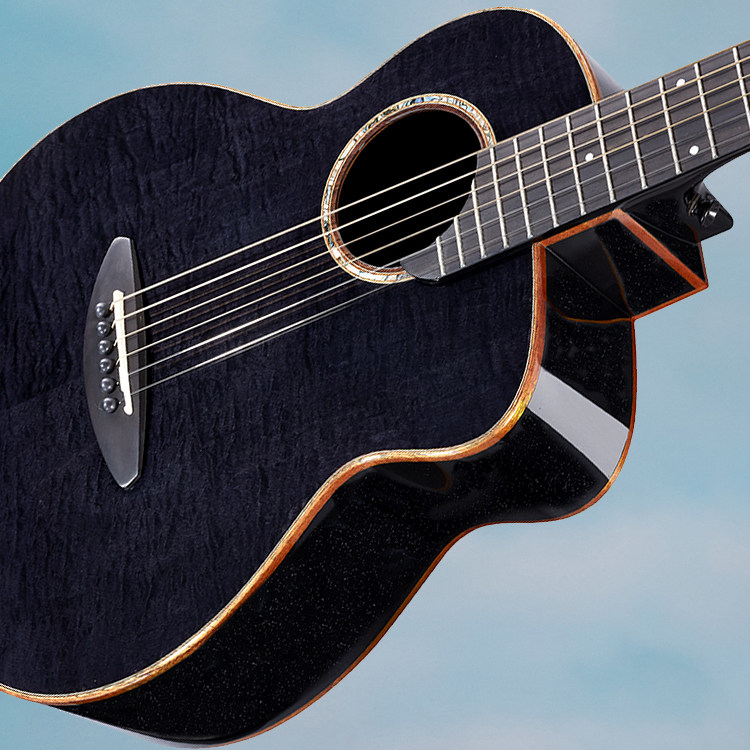 桃子鱼仔 彩虹人m77旅行吉他36寸黑影纹枫木单板进阶吉他专业乐器