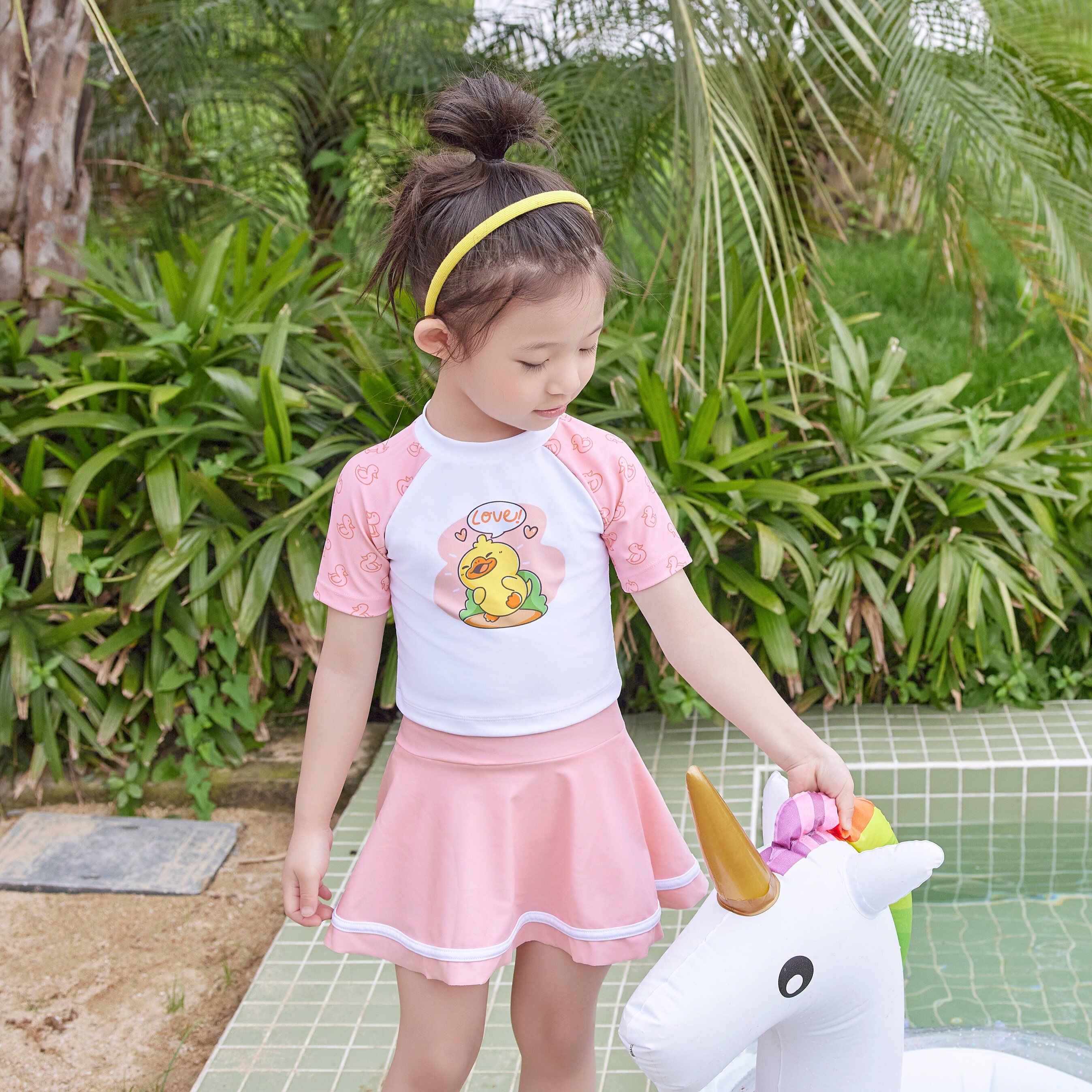 小金鱼儿童泳衣女童女孩夏防晒速干分体裙装洋气可爱公主宝宝小童