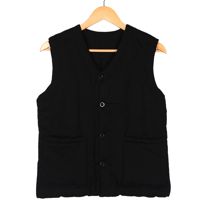MENS COTTON HANDMADE VEST IS THICKENED AND WARMED IN WINTER AND THE ELASTIC VEST IS WORN IN THE ELDERLY SHOULDER VEST