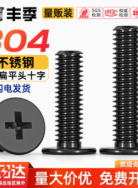 CM黑色304不锈钢扁平头十字螺丝C头薄头大平头超薄笔记本电脑螺钉