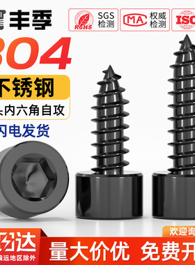 黑色304不锈钢圆柱头内六角自攻螺丝钉音响喇叭杯头M2M3M4M5M6mm