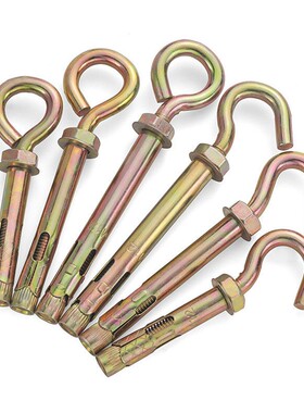 镀锌膨胀螺丝挂钩加长膨胀钩吊环拉爆螺栓带圈带钩挂勾M6M8