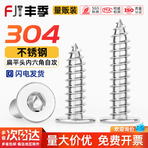 【量贩批发】304扁平头自攻螺丝
