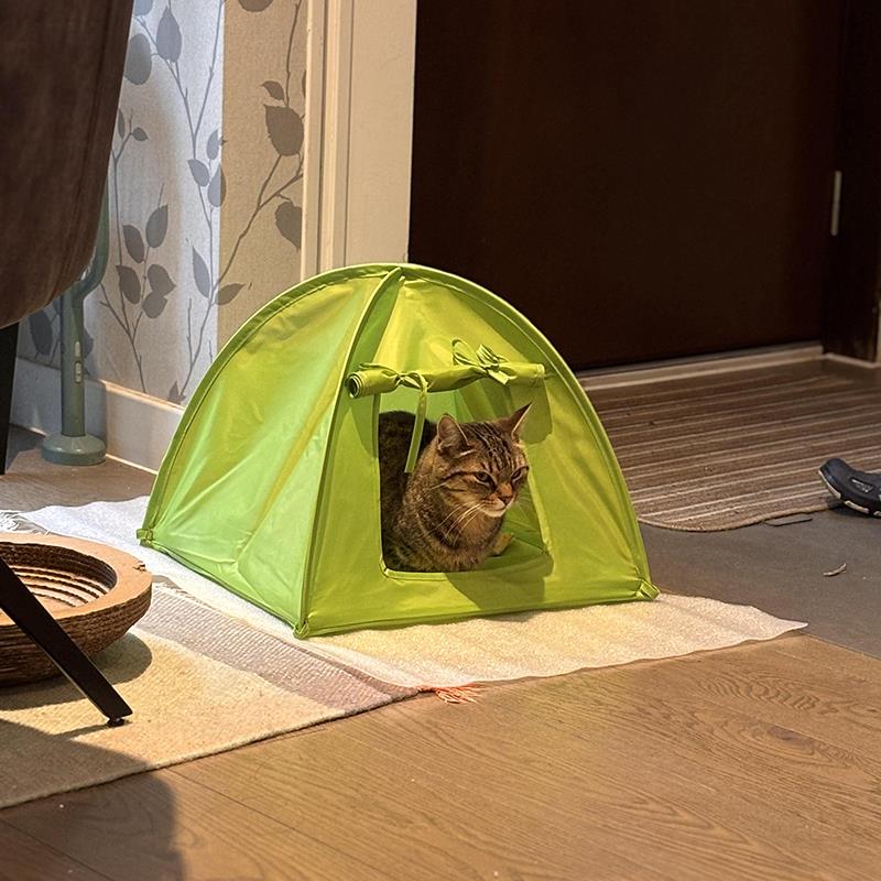 猫窝帐篷四季通用室内狗窝宠物半封闭门帘猫别墅可折叠狗屋别墅