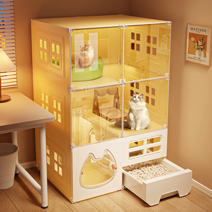 全景猫笼子超大自由空间家用室内猫窝厕所一体一室一厅一卫猫别墅
