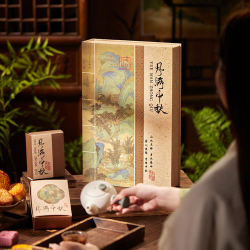 新款高档中式手提月饼盒子包装盒6粒8粒装蛋黄酥礼品盒空盒子定制